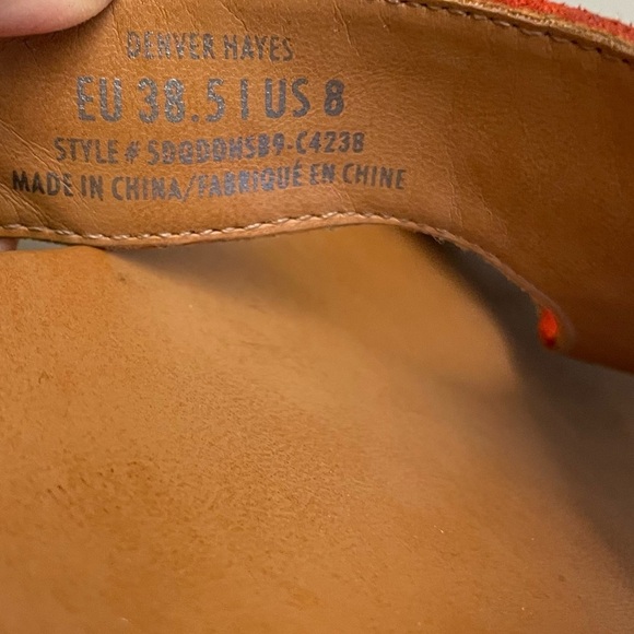 Denver Hayes burnt orange red leather suede comfort sandals women's size 8 - Picture 2 of 9